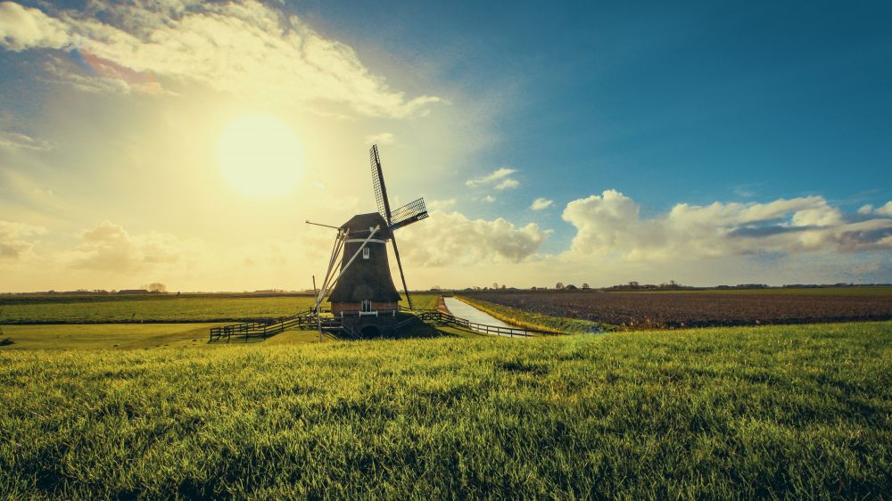 Vintage Black Windmill During Sunset 952632